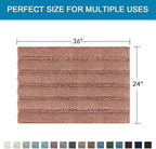 H.VERSAILTEX Bath Mats for Bathroom Non Slip Extra Thick Chenille Striped Bath - Image 2