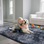 Fluffy Rug Shag Area Rug, Mottling Dark Grey 4x6 Area Rugs - Image 5