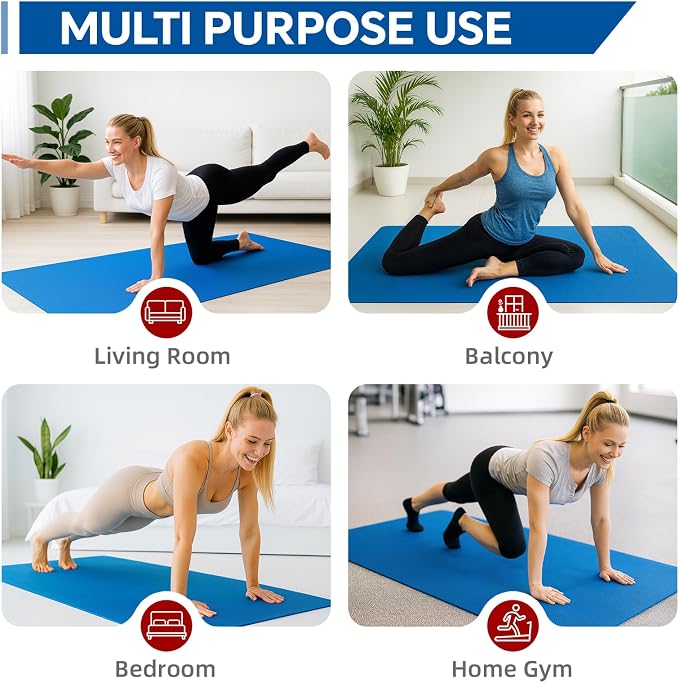 Stepwaver Extra Large Yoga Mat 6'x4', Ultra Durable, Wide Workout Mat, Wide - Image 7