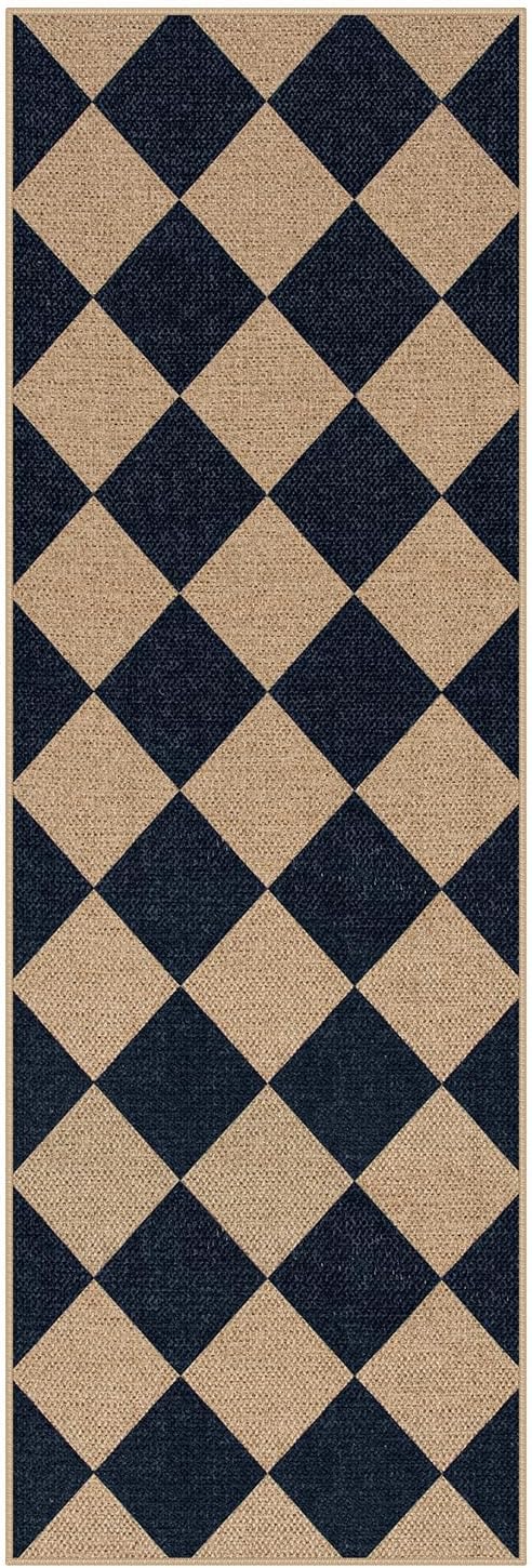Lahome Checkered Easy Jute Non Slip Runner Rug, 2x6 Kitchen Runner Rug Washable - Image 9