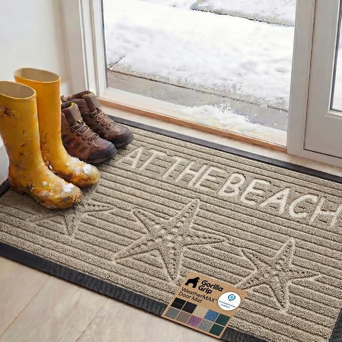 GORILLA GRIP 100% Waterproof All-Season WeatherMAX Doormat, US Designed Natural by Unknown