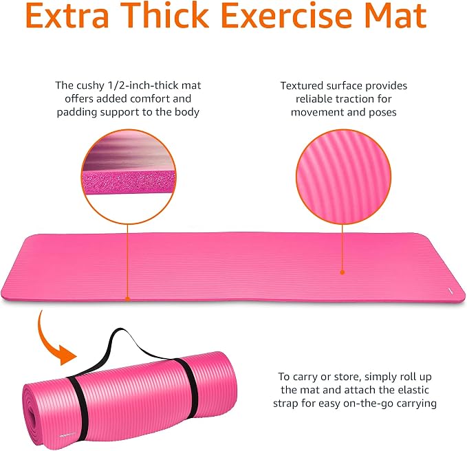 Amazon Basics Extra Thick Exercise Yoga Mat - Image 4