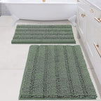 H.VERSAILTEX 2 Piece Bathroom Rugs Bath Mats Sets Super Absorbent Chenille by HVERSAILTEX
