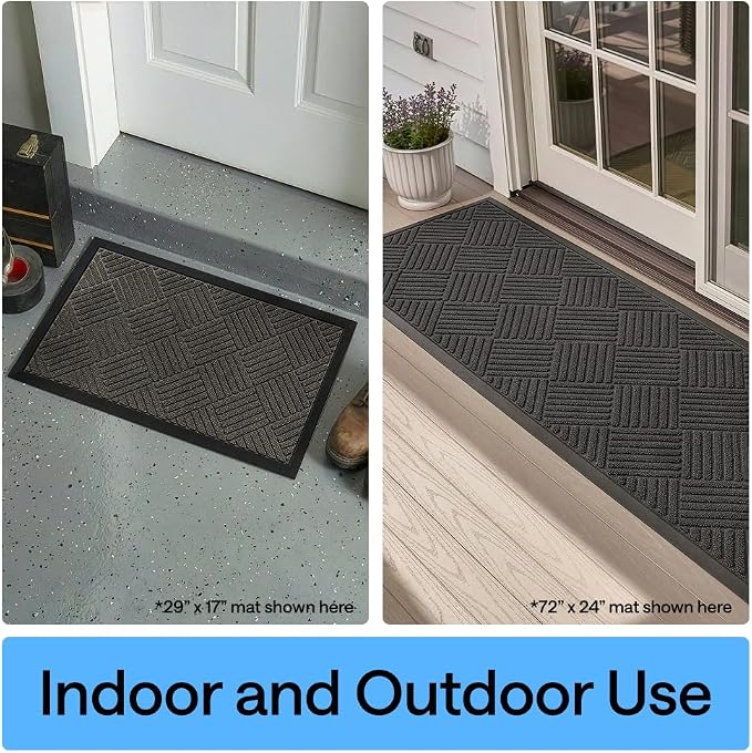 GORILLA GRIP 100% Waterproof All-Season WeatherMAX Doormat, US Designed Natural - Image 9