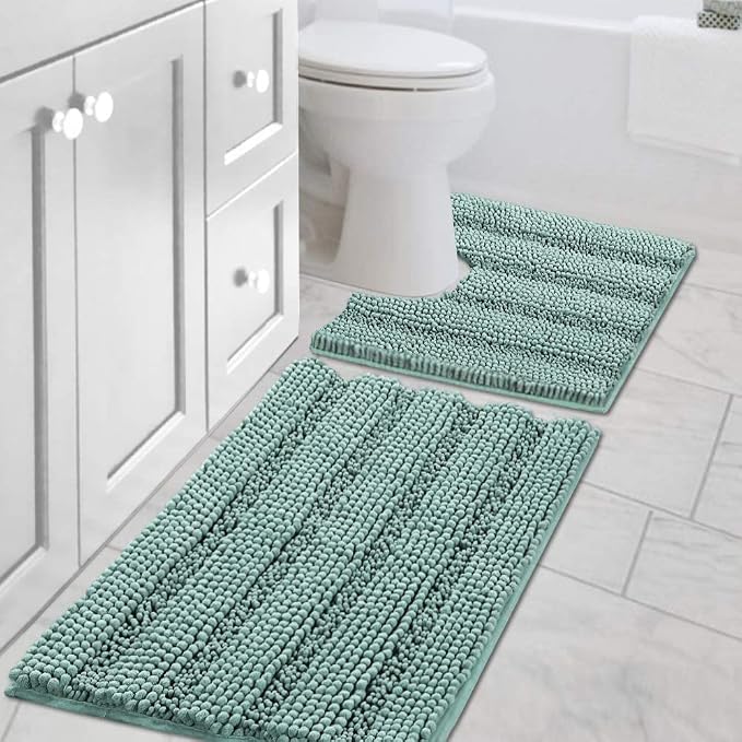 H.VERSAILTEX Bathroom Rugs Bath Rug Set 2 Piece Bathroom Contour Rug Toilet Mat by HVERSAILTEX