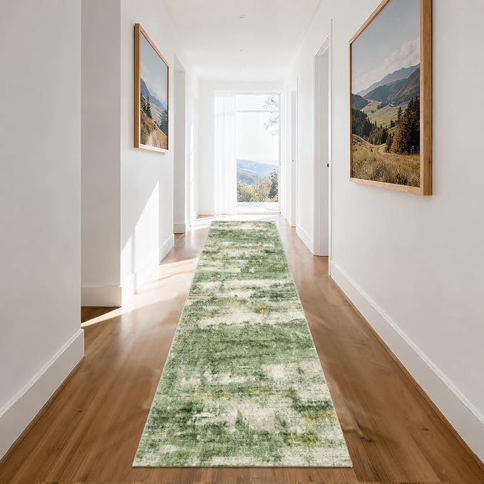 2x10 Runner Rug Non-Slip，Modern Abstract 10ft Washable Runner Rugs - Image 3