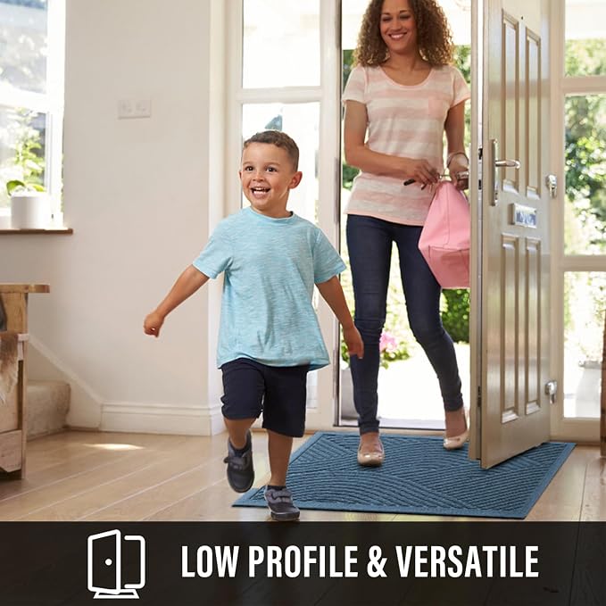 HIYARD Sturdy Front Door Mat, Absorbent Muddy Dirt Resist Welcome Door Mats - Image 5