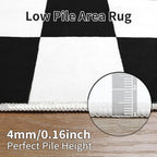 Terrug Black and White Checkered Rug - Image 7