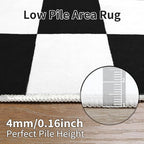 Terrug Black and White Checkered Rug - Image 7