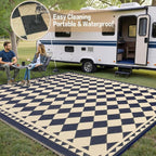 HUGEAR Outdoor Waterproof Rug 10'x14' Plastic Straw Rugs Washable Reversible - Image 5