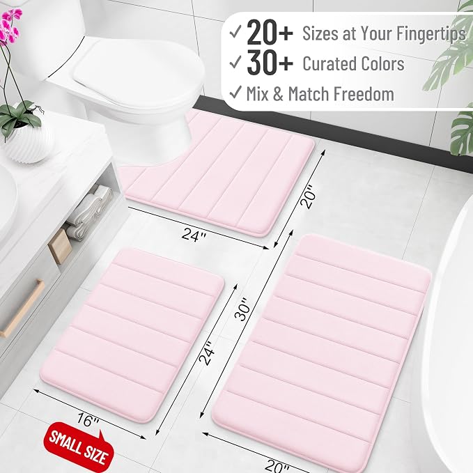 OLANLY Memory Foam Long Bathroom Rugs Runner 44x20, Super Soft Absorbent Bath - Image 2