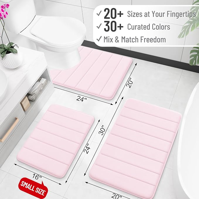 OLANLY Memory Foam Long Bathroom Rugs Runner 47x24, Super Soft Absorbent Bath - Image 2
