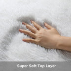 Ophanie Round Rug 4Ft White Circle Area Rug, Aesthetic Room Decor, Fluffy Fuzzy - Image 2