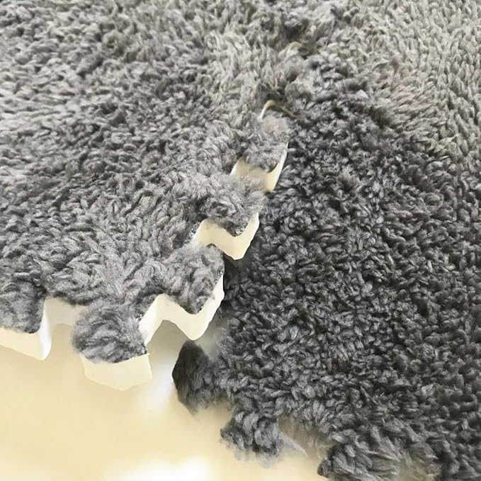 smabee Interlocking Carpet Shaggy Soft EVA Foam Mats Fluffy Area Rugs - Image 6