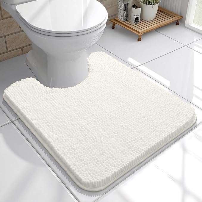 OLANLY Toilet Rugs U-Shaped 20x20, Extra Soft Absorbent Chenille Contour by OLANLY