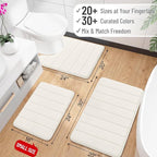 OLANLY Memory Foam Toilet Rugs U Shaped 24x20, Super Soft Absorbent Contour - Image 2