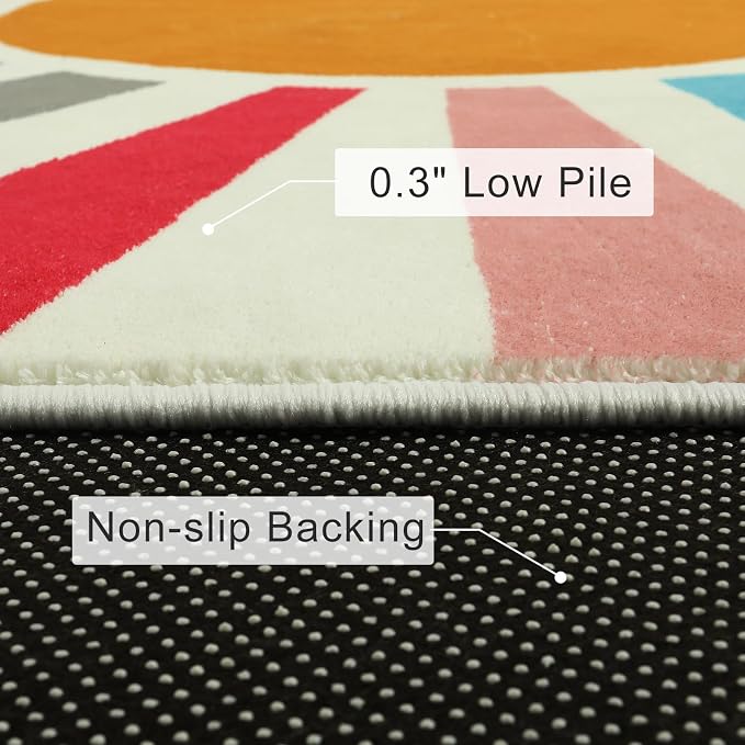 STARUIA Small Round Rug 4 Ft Washable Round Rug - Image 3