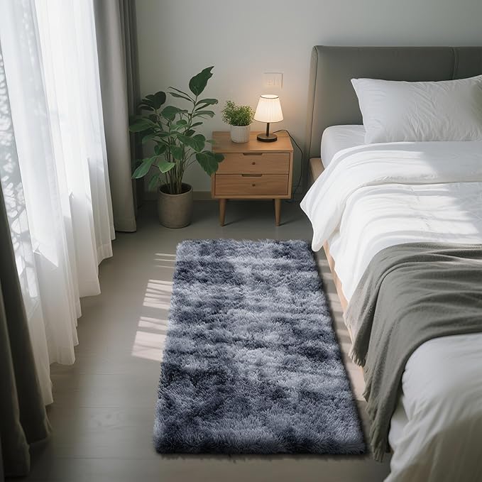 Fluffy Rug Shag Area Rug, Mottling Dark Grey 2x4 Area Rugs by Yongyangjuxi