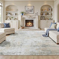 8x10 Rugs for Living Room, Neutral Large Abstract Area Rug, Non-Slip Machine by Carpelux