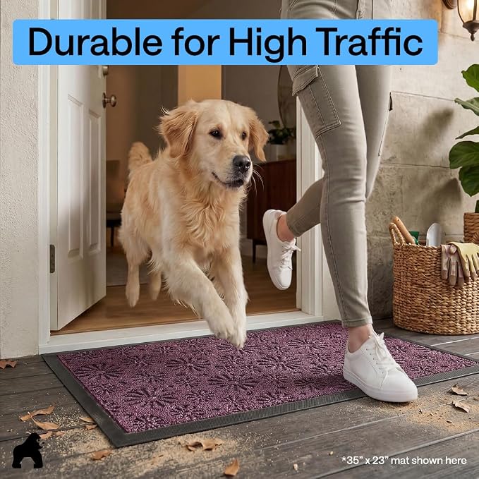 GORILLA GRIP 100% Waterproof All-Season WeatherMAX Doormat, Durable Natural - Image 7