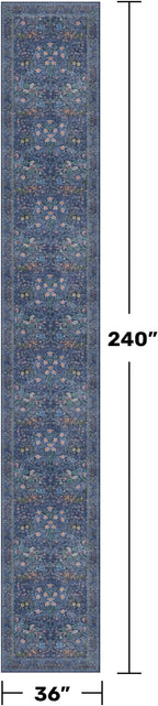 Dark Blue Boho 3x20 Extra Long Runner Rug - Image 2
