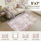 5x7 Area Rugs Washable Living Room Rug-No Slip Soft Carpets Modern Abstract - Image 2