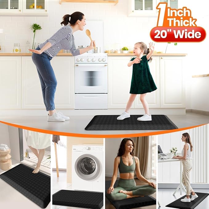 StepRite 1” Thick Kitchen Mats for Floor, Anti Fatigue Kitchen Rugs, Heavy Duty - Image 6