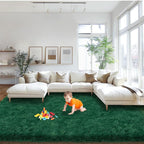 Mugorn Area Rugs 9x12 Living Room, Large Fluffy Dark Green Area Rugs by MUGORN
