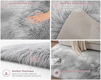 EasyJoy Faux Sheepskin Rug, Fluffy Faux Fur Rug, Ultra Soft Shag Area Rug - Image 4