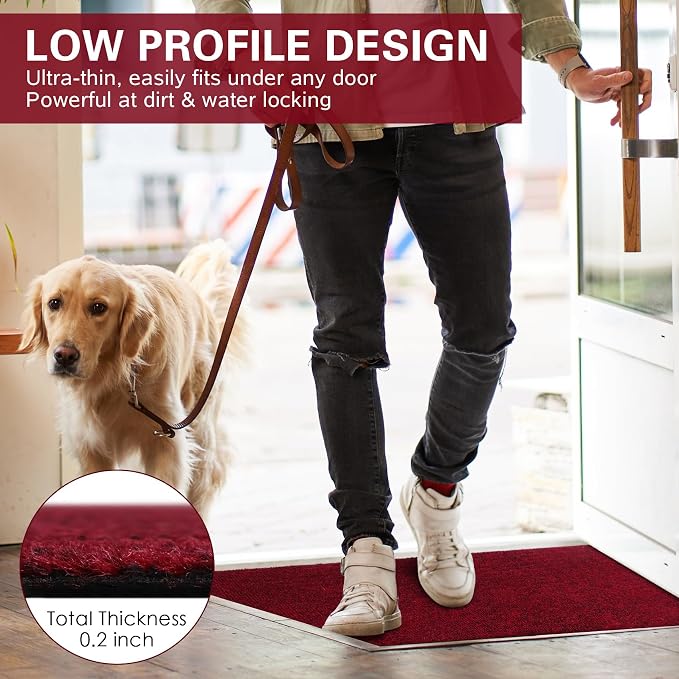 Indoor Ultra Thin Doormat, Low Profile Inside Doormats, Non Slip Rubber Backing - Image 4