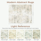 6x9 Abstract Rugs for Bedroom, Neutral Area Rug - Image 2