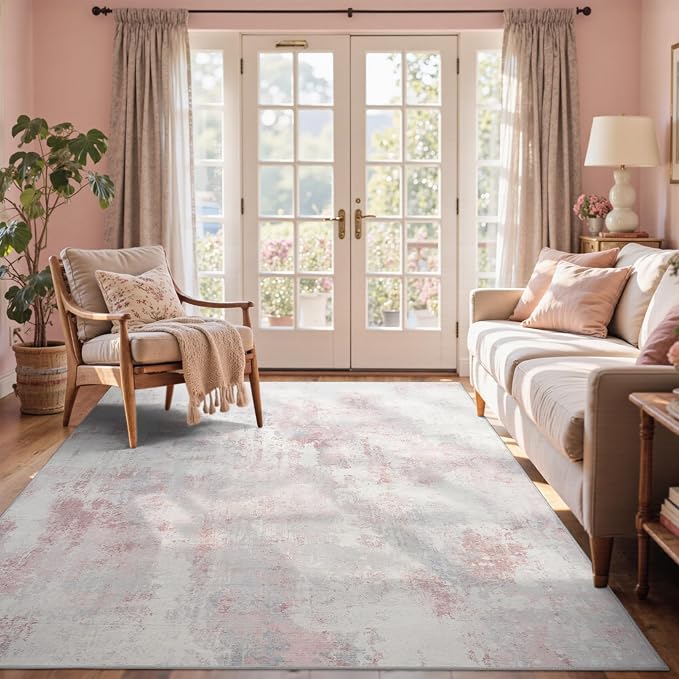 4x6 Ft Area Rugs for Living Room, Soft Non-Slip Washable Rugs Modern Abstract by Cuzwlovita