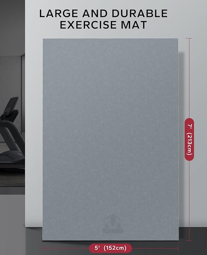 HAPBEAR Large Exercise Mat-7'x5'/6'x8'/6'x9'/6'x10'/6'x12'x8mm, Ultra Durable - Image 2