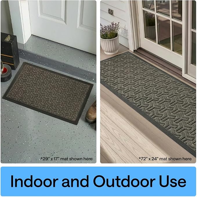 GORILLA GRIP 100% Waterproof All-Season WeatherMAX Doormat, US Designed Natural - Image 10