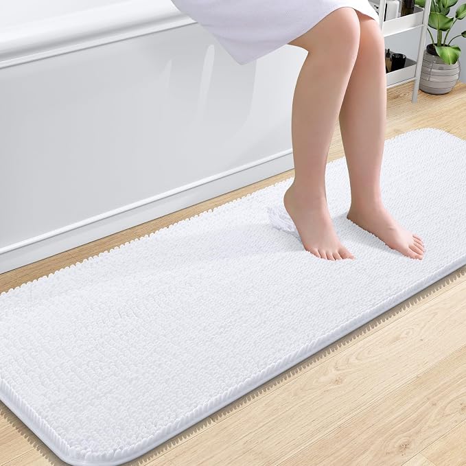 OLANLY Bathroom Runner Rugs 59x20, Extra Soft Absorbent Chenille Bath Rugs by OLANLY