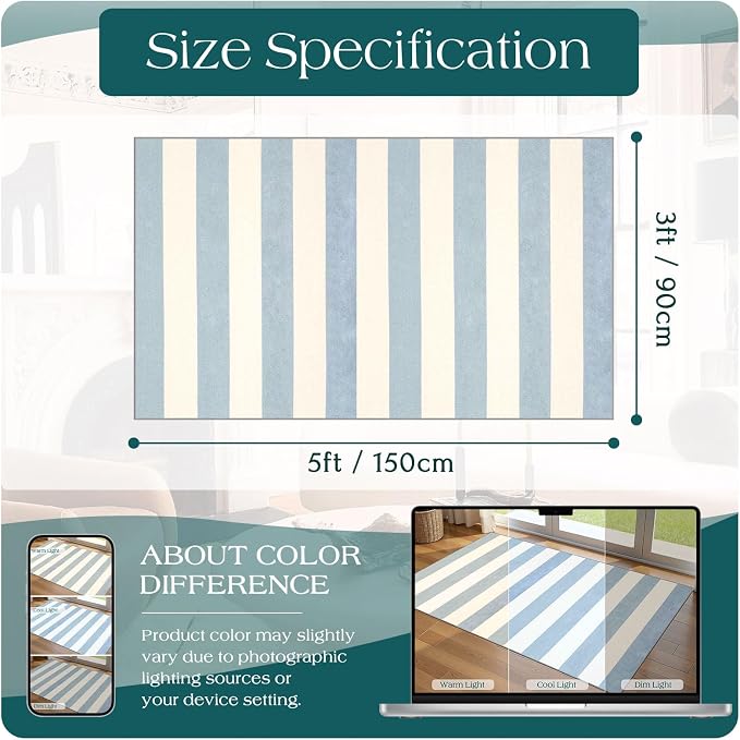 3x5 Entry Rug - Small Washable Indoor Outdoor Mats - Image 7