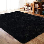 ISEAU Black Rug Super Soft Shaggy 4x6 Feet Rugs - Image 9
