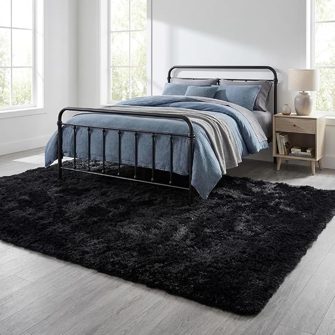 Mugorn Black Rugs for Bedroom, 3x5 Feet Fluffy Area Rugs for Living Room - Image 9