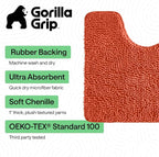 GORILLA GRIP Plush Absorbent Shaggy Chenille Bath Rug Mat - Image 3