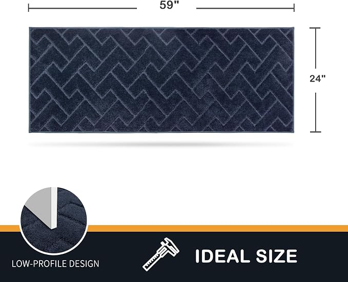 PURRUGS Dirt Trapping Door Mat 24" x 59", Non-Slip Machine Washable Entry Rug - Image 2