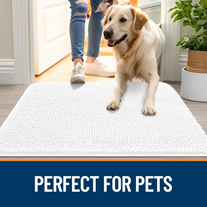 OLANLY Dog Door Mat for Muddy Paws 32x20, Absorbs Moisture and Dirt, Absorbent - Image 6