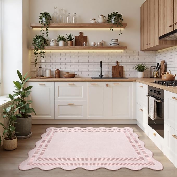 Washable 3x5 Indoor Entryway Rug, Solid Pink Non Slip Rugs - Image 8
