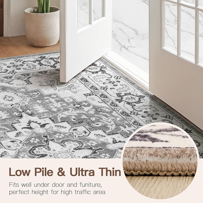 Lofus 2x6 Hallway Washable Runner Rug, Vintage Kitchen Runners Non Slip - Image 7