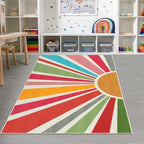 STARUIA Kids Rug 5'x7', Boho Washable Rainbow Nursery Rug, Non-Slip Soft Carpet - Image 3