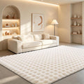 Creamy White Rabbit Plush Rug 4'x6', Fluffy Shaggy Area Rug by CHOVY