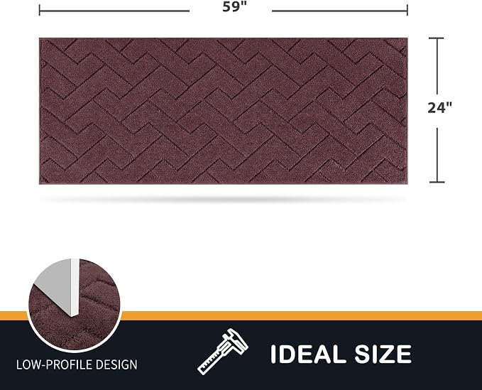 PURRUGS Dirt Trapping Door Mat 24" x 59", Non-Slip Machine Washable Entry Rug - Image 2