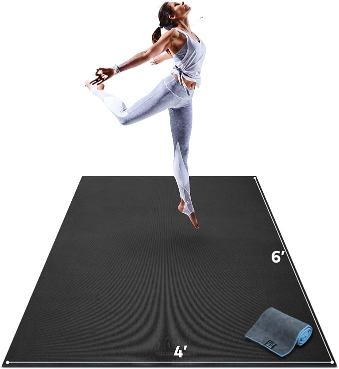 Gorilla Mats Large Yoga Mat – 6'x4', Anti Fatigue, Stretching by YoGorillaMats