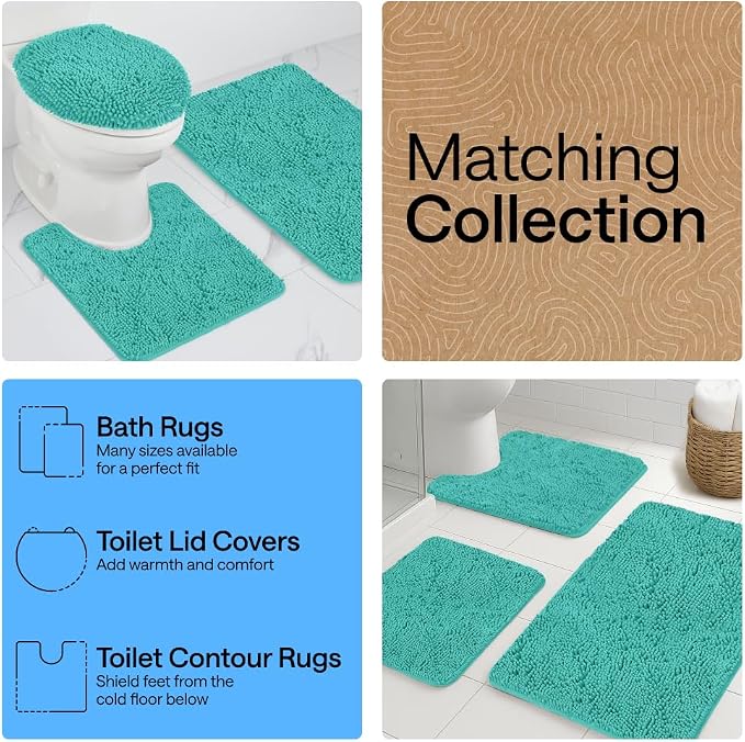 GORILLA GRIP Bath Rug Mat 30x20, Thick Soft Absorbent Chenille, Quick Dry - Image 8