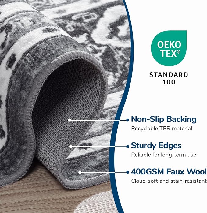 Lessymo Area Rugs 9x12 Living Room- Large Area Rug Machine Washable Area Rug - Image 9
