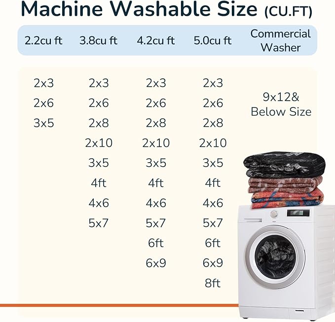 BESTSWEETIE Area Rug 9x12 Rug Machine Washable Non-Slip Low Pile Print Pattern - Image 5
